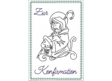 Stickdatei ITH - Postkarte Jesus Schaf Konfirmation